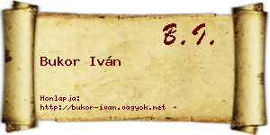 Bukor Iván névjegykártya